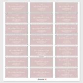 葉ミニマル板 |ピンク結婚のゲスト住所 シール (シート)