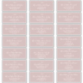 葉ミニマル板 |ピンク結婚のゲスト住所 シール (正面)