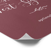 葉ミニマル板 |ブルゴーニュカスタム文字標識 ポスター (角)