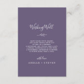 葉ミニマル板 プラムパープル結婚の願い事|プラムパープル エンクロージャーカード (正面)