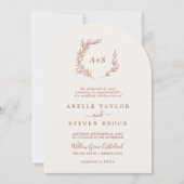 葉ミニマル板 | ボホクリームアーチ結婚入り 招待状 (正面)