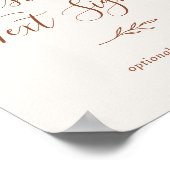 葉ミニマル板 |ボホークリームカスタム文字標識 ポスター (角)