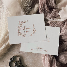 葉ミニマル板 |ボホークリームフラットサンキューカード サンキューカード