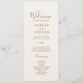 葉ミニマル板 |ボホークリーム結婚式 プログラム (正面)