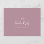 葉ミニマル板 |メニュー選択RSVPポストカード インビテーションポストカード (正面)