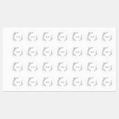 葉ミニマル板 |ラベルにダークグレーモノグラム鉄 ラベル (シート)