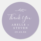 葉ミニマル板 |ラベンダーお気に入りステッカー ラウンドシール (正面)