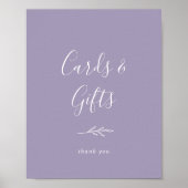 葉ミニマル板 ラベンダーカードとギフトポスター ポスター (正面)