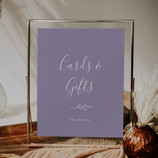 葉ミニマル板 ラベンダーカードとギフトポスター ポスター