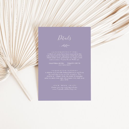 葉ミニマル板 |ラベンダー詳細エンクロージャカード エンクロージャーカード