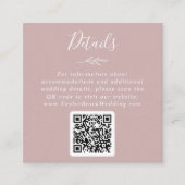 葉ミニマル板 |埃バラQRコード結婚の詳細 エンクロージャーカード (正面)
