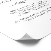 葉ミニマル板 |濃い灰色の差し込まれていない式サイン ポスター (角)