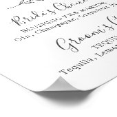 葉ミニマル板 |濃い灰色の署名ドリンクの署名 ポスター (角)