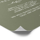 葉ミニマル板 |濃い緑の差し込まれていない式のサイン ポスター (角)