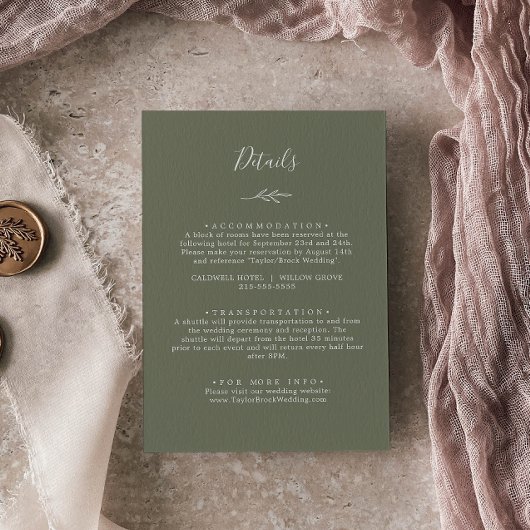 葉ミニマル板 |濃い緑の詳細 エンクロージャーカード