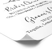 葉ミニマル板 |白黒のシグネチャードリンク ポスター (角)