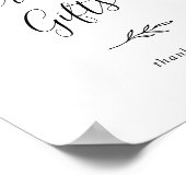 葉ミニマル板 |白黒カードとギフト ポスター (角)