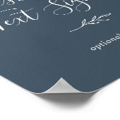 葉ミニマル板 |石板ブルーカスタム文字標識 ポスター (角)