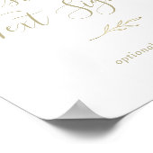 葉ミニマル板 |金ゴールドカスタム文字標識 ポスター (角)