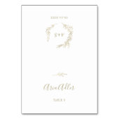 葉ミニマル板 |金ゴールド結婚の座席表 テーブルナンバー (正面)