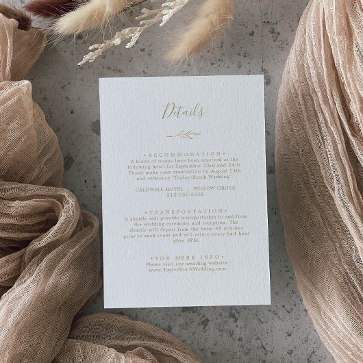 葉ミニマル板 |金ゴールド詳細エンクロージャカード エンクロージャーカード