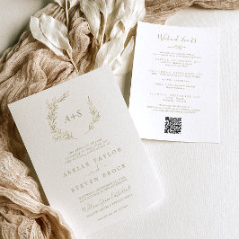 葉ミニマル板 |金ゴールド週末のイベント結婚ズ 招待状