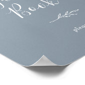 葉ミニマル板 | Blue and White Guest Bookポスター ポスター (角)