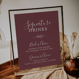 葉ミニマル板 | Burgundyシグネチャードリンク ポスター