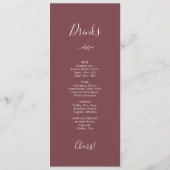 葉ミニマル板 | Burgundyディナーとドリンクのメニュー メニュー (裏面)