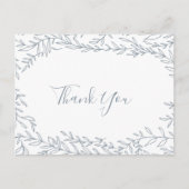 葉ミニマル板 | Dusty Blueありがとうはがき ポストカード (正面)