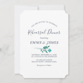 葉ミニマル板 | Dusty Blueリハーサルディナー 招待状 (正面)