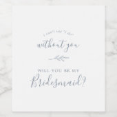 葉ミニマル板 | Dusty Blue Bridesmaidの提案 ワインラベル (シングルラベル)