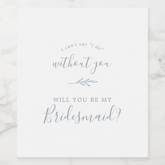 葉ミニマル板 | Dusty Blue Bridesmaidの提案 ワインラベル (シングルラベル)