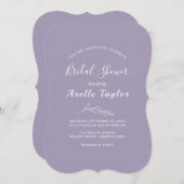 葉ミニマル板 | Lavender Bridal Showerのご招待 招待状 (正面/裏面)