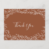 葉ミニマル板 | Terracottaありがとうはがき ポストカード (正面)