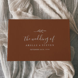 葉ミニマル板 | Terracottaモノグラムバック結婚ズ ゲストブック