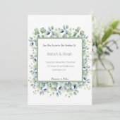 葉ミニマル状結婚式招待状 招待状 (スタンド正面)