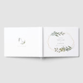 葉ミニマル緑と金ゴールド幾何学的テラリウム ゲストブック (全面)