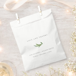 葉ミニマル緑結婚感謝 フェイバーバッグ