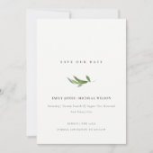 葉ミニマル葉の水の色救私たちの日付 招待状 (正面)