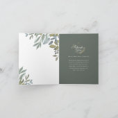 葉ミニマル&金ゴールド幾何学写真 サンキューカード (内部)