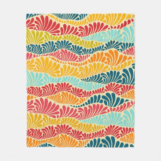 葉モザイク フリースブランケット (正面)