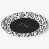 葉モダンの結婚テーマ ペーパープレート (アングル)