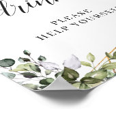 葉モダンの金ゴールドの看板 ポスター (角)