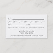 葉モダンサロンはさみロゴアポイントメント 名刺 (裏面)