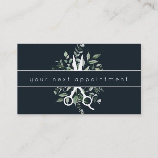 葉モダンサロンはさみロゴアポイントメント 名刺 (正面)