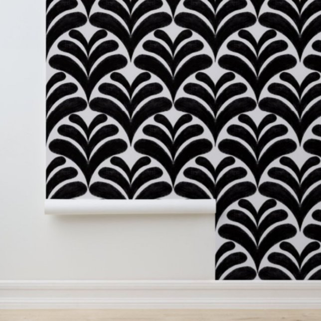 葉モダンシャルキー黒白 壁紙 (クリエイターアップロード済み)