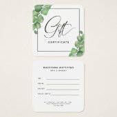 葉モダンシンプル植物緑のギフトカード (正面&裏面)