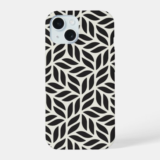 葉モダンスタイリッシュ模様 iPhone 15ケース (裏面)