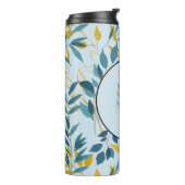 葉モダンネイビーブルー金ゴールド「Letter P」 タンブラー (回転左)